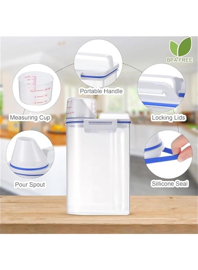 HOOKOR Cereal Container Oatmeal Dispenser, Rice Storage Bin with Airtight Design+ Measuring Cup + Pour Spout Perfect for Suger Grain Flour Nuts Organization,2.5 L (4) - Image 3