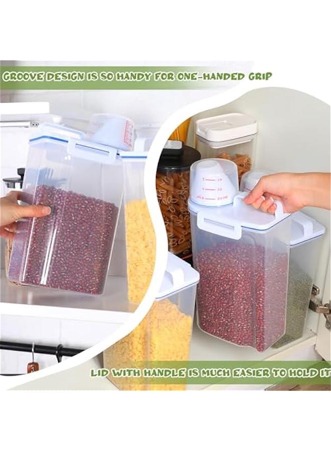 HOOKOR Cereal Container Oatmeal Dispenser, Rice Storage Bin with Airtight Design+ Measuring Cup + Pour Spout Perfect for Suger Grain Flour Nuts Organization,2.5 L (4) - Image 5