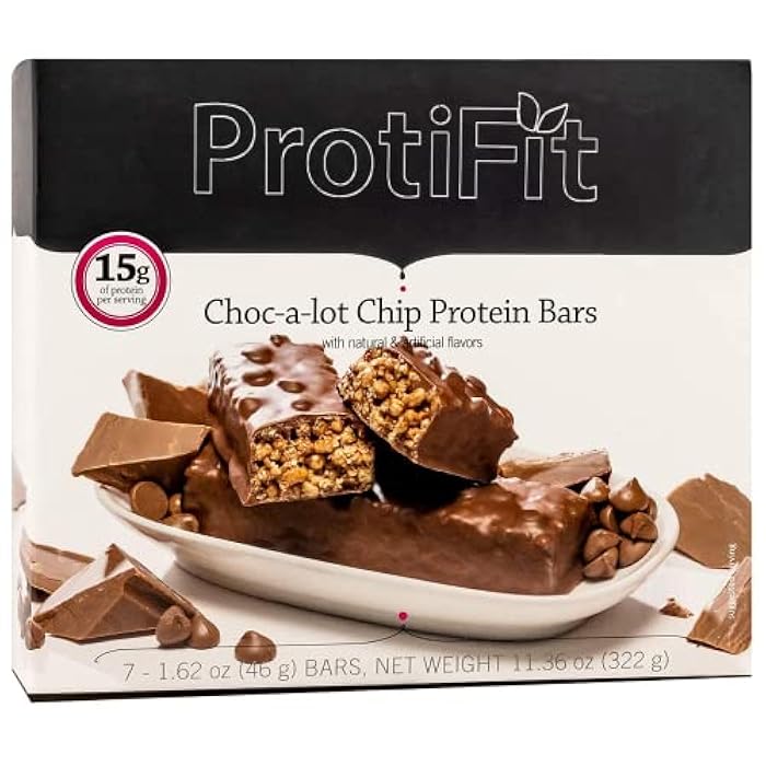 PROTIFIT - Low Calorie Snack Bar for Healthy Diets, High Protein, 15g Protein, Low Carb, Low Sugar, Ideal Protein Compatible, 7 Servings Per Box (Choc-a-Lot Chip) - Image 1