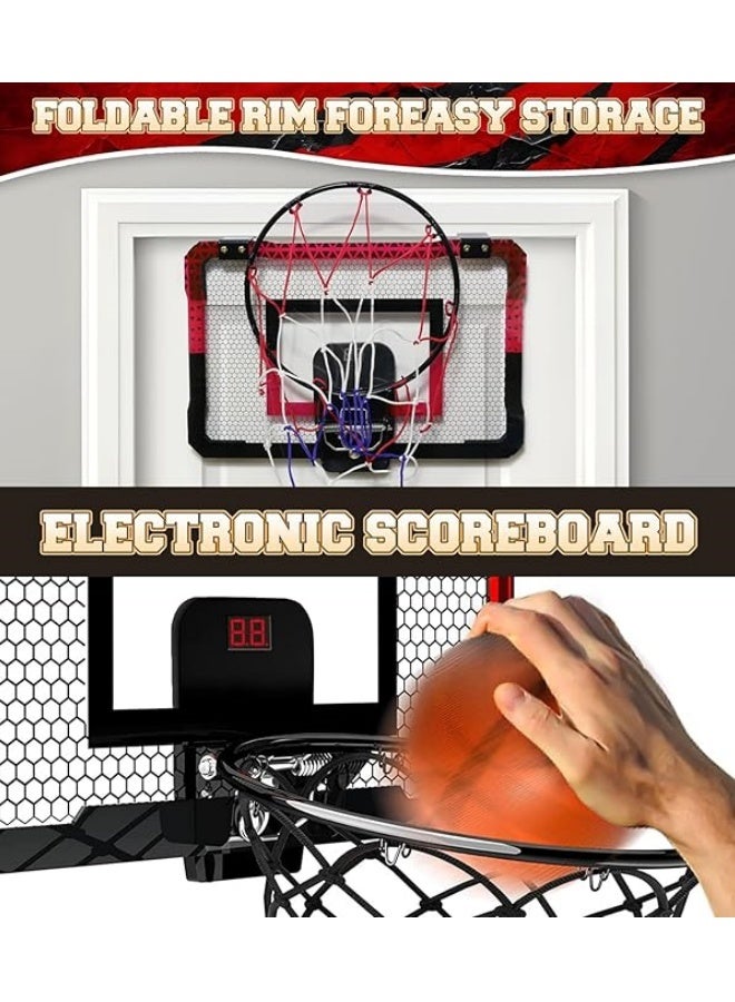 M MIAOYAN Electronic scoring basketball board, punch-free indoor and outdoor hanging basketball hoop, scoring metal hoop, foldable dunk hoop - Image 4