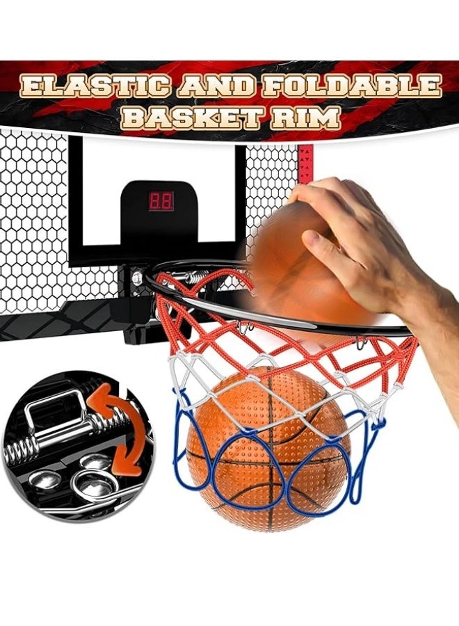 M MIAOYAN Electronic scoring basketball board, punch-free indoor and outdoor hanging basketball hoop, scoring metal hoop, foldable dunk hoop - Image 3