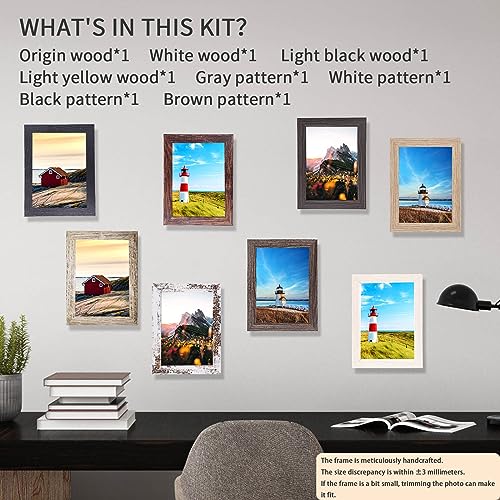 Aibala 4x6 Picture Frames Set of 8, Rustic Picture Frames Multi Wood-Color,Vertical and Horizontal Formats for Wall Hanging and Tabletop Display,Perfect for Rustic Home & Office Decor - Image 2