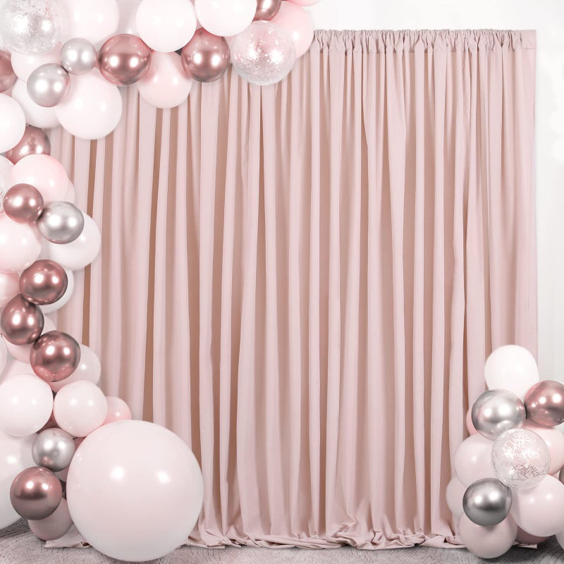 Pink Backdrop 2 Panels 5ftx8ft Blush Pink Backdrop Curtains for Parties Dusty Rose Poyester Backdrop Drapes for Wedding Party Baby Shower Birthday Christmas Fall Decorations