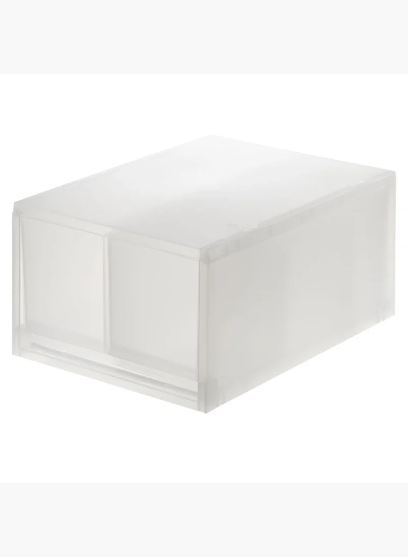 MUJI Polypropylene Case with Partition, Deep Drawer Type, 2 Partition, W 26 x D 37 x H 17.5 cm