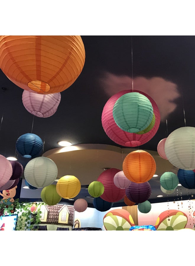Pantone Wedding Arrangement Colorful Lantern Lantern Spring Festival Wedding Paper Lantern Festive Decoration Foldable Handmade Round Lantern - Image 3