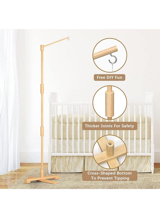 FEISIKE Baby Crib Mobile Arm, 57.4 Inch Mobile Arm for Crib Wooden Nursery Decor Hanger,Holder for DIY Mobile Baby Girl Boy,Hanging Attachment Set Upgrade Floor Stand - Image 3