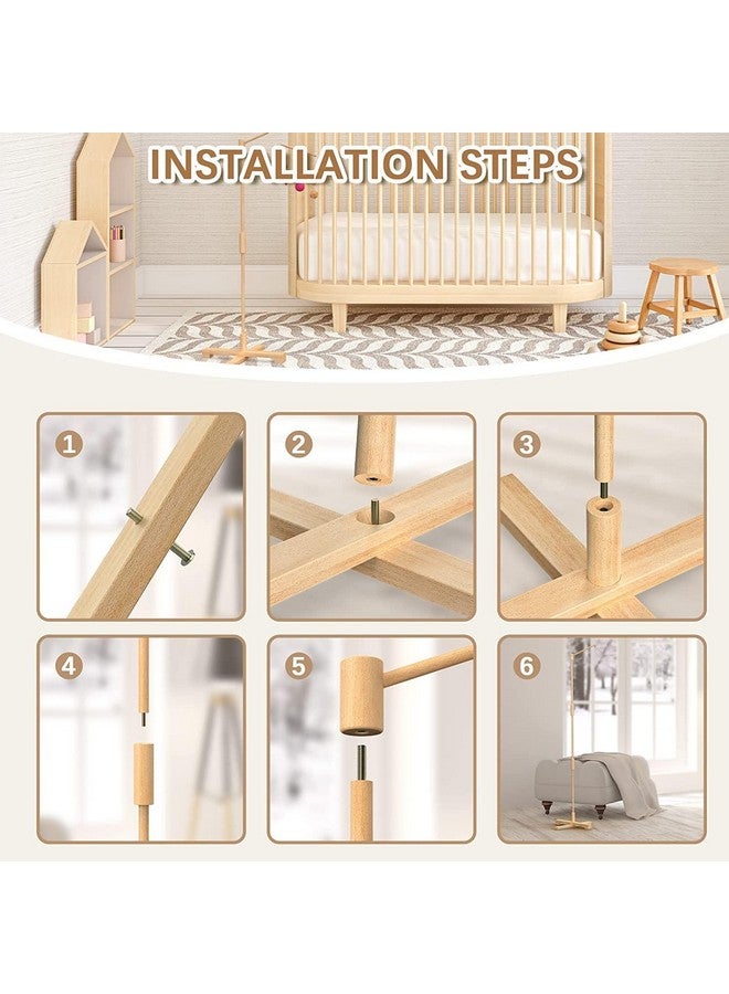 FEISIKE Baby Crib Mobile Arm, 57.4 Inch Mobile Arm for Crib Wooden Nursery Decor Hanger,Holder for DIY Mobile Baby Girl Boy,Hanging Attachment Set Upgrade Floor Stand - Image 5