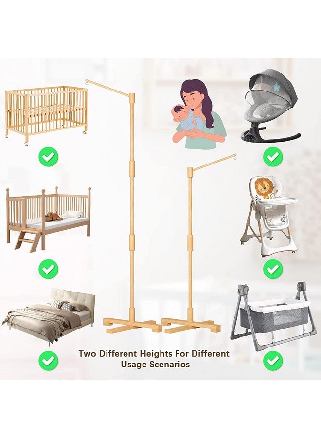 FEISIKE Baby Crib Mobile Arm, 57.4 Inch Mobile Arm for Crib Wooden Nursery Decor Hanger,Holder for DIY Mobile Baby Girl Boy,Hanging Attachment Set Upgrade Floor Stand - Image 4