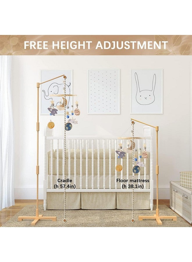 FEISIKE Baby Crib Mobile Arm, 57.4 Inch Mobile Arm for Crib Wooden Nursery Decor Hanger,Holder for DIY Mobile Baby Girl Boy,Hanging Attachment Set Upgrade Floor Stand - Image 2