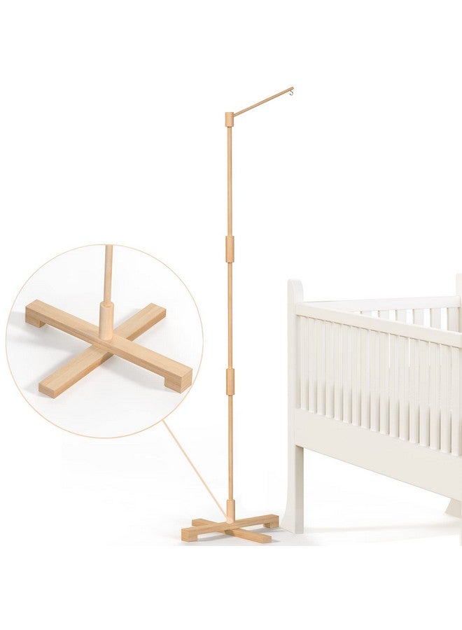 FEISIKE Baby Crib Mobile Arm, 57.4 Inch Mobile Arm for Crib Wooden Nursery Decor Hanger,Holder for DIY Mobile Baby Girl Boy,Hanging Attachment Set Upgrade Floor Stand - Image 1
