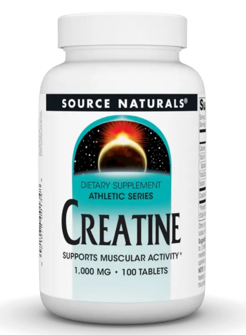 أقراص كرياتين مونوهيدرات 1000 ملغ - مكمل كرياتين نقي لنمط حياة نشط، 100 قرص