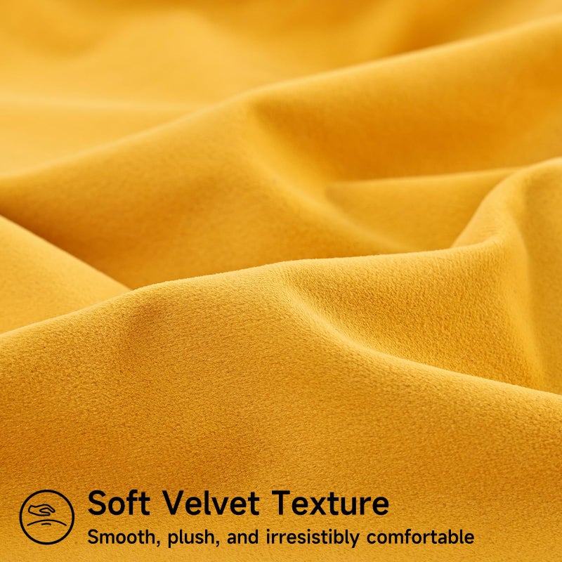 Mecatny Set of 4 Velvet Throw Pillow Covers 20x20, Soft Colorful Accent Decorative Couch Pillow Covers for Sofa Living Room, Orange/Yellow - Image 3
