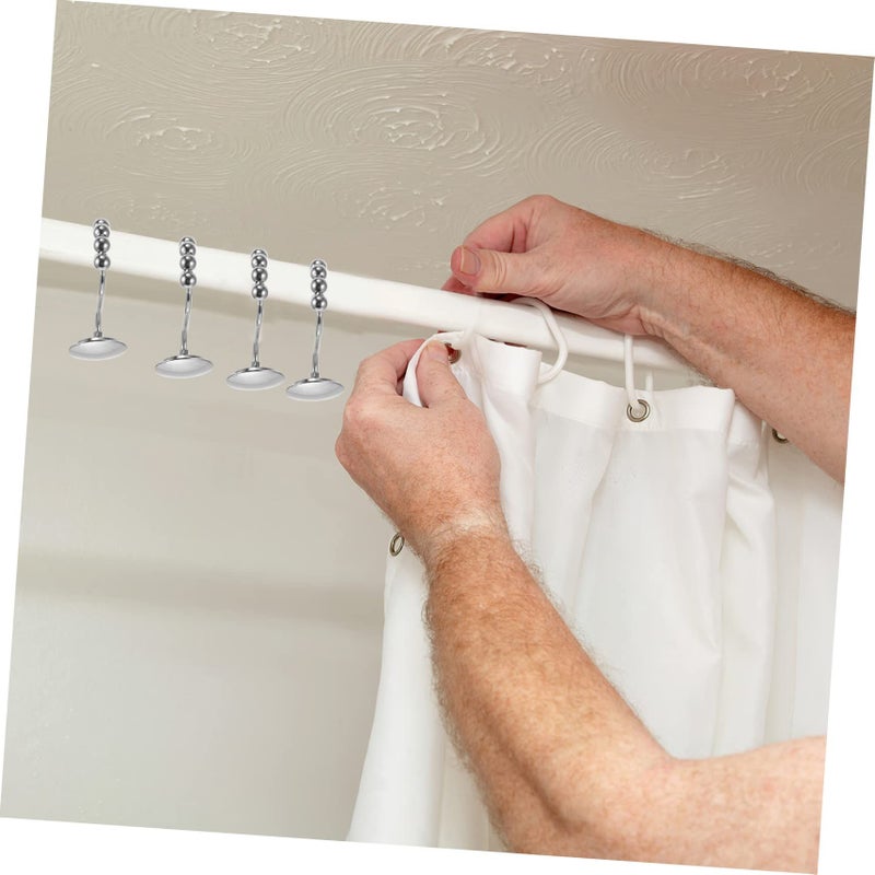 Zinc Alloy Shower Curtain Hooks 12 Pack Decorative Bathroom Bedroom Hanging Hooks - Image 4