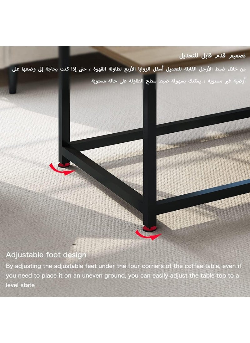 AGD Double Layer Coffee Table With Large Storage Capacity For Living Room  - Image 4