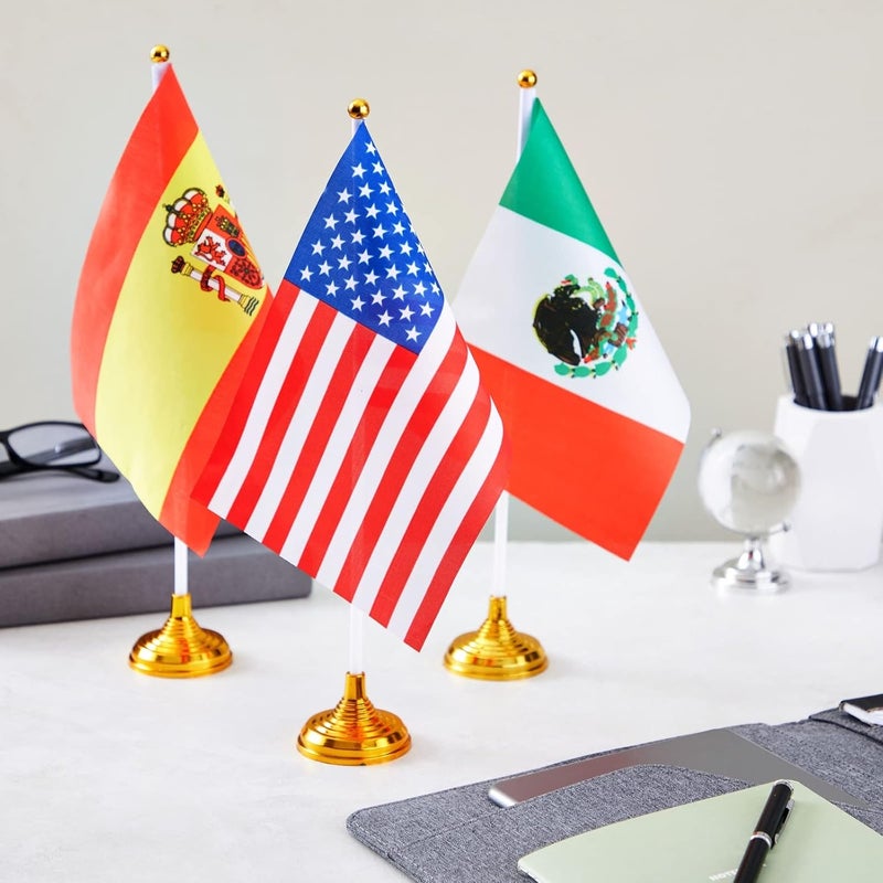Juvale Set of 24 Small International Country Flags of the World with Stands for Desk Decorations 8x6 in  - Image 2