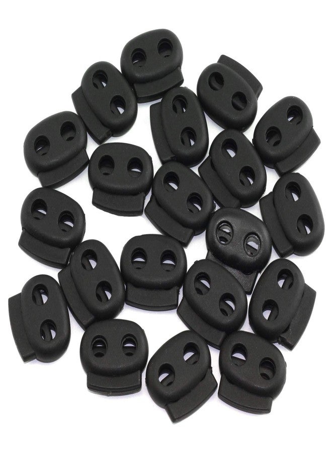 RuiLing 20-Pack 1917mm Dual Hole Cord Lock Plastic Spring Loaded Fastener Bungee Rope Toggle Stopper Slider Toggle Clamp DIY Apparel Sewing Accessories Black - Image 4