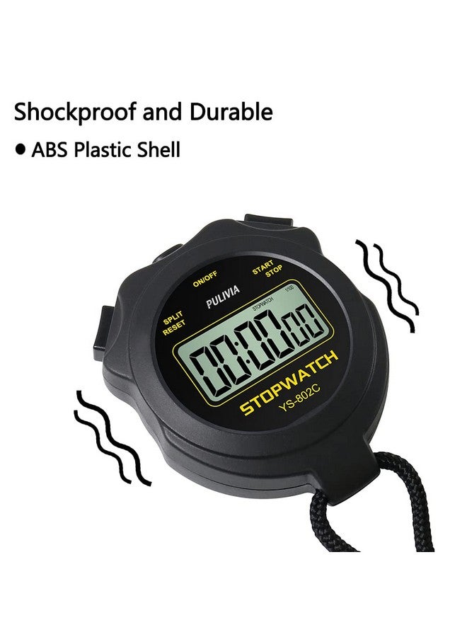 PULIVIA Digital Stopwatch Timer Only Stopwatch with ON/Off, NO Bell Silent No Clock No Date Basic Operation, PULIVIA Sport Stopwatch for Coaches Swimming Running, 2 Pack Yellow - Image 5