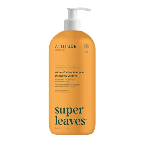 شامبو الشعر ATTITUDE للحجم واللمعان معتمد من EWG للشعر الرفيع مكونات طبيعية مستمدة نباتياً بروتين الصويا والتوت البري 32 أونصة سائلة