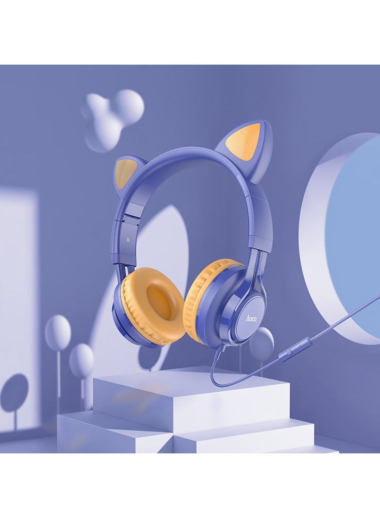 Hoco W36 Cat ear headphones with mic Multicolor - Image 3