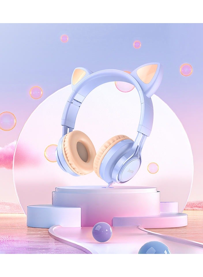 Hoco W36 Cat ear headphones with mic Multicolor - Image 4