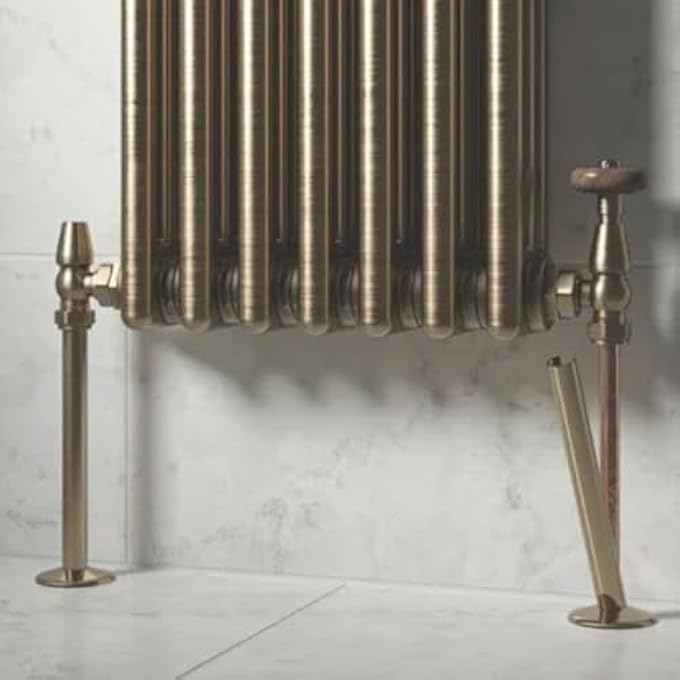 BRUSHED BRASS RADIATOR PIPE COVERS & COLLARS 15MM  200MM LENGTH | 2 PACK CLIP-ON METAL PIPE SLEEVES FOR RADIATOR PIPES | LUXURY FINISH, EASY FIT, CUT-TO-SIZE DESIGN - Image 2