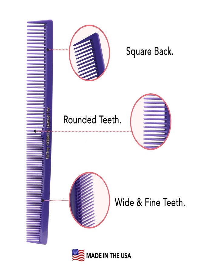 Allegro Combs 420 Hair Stylist Barbers Cutting Combs Beard Comb Mustache Mens Women Toddler Boys Braiding Hair Parting USA 3 Pc. (Purple) - Image 5