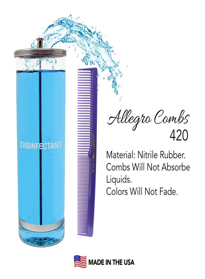 Allegro Combs 420 Hair Stylist Barbers Cutting Combs Beard Comb Mustache Mens Women Toddler Boys Braiding Hair Parting USA 3 Pc. (Purple) - Image 4