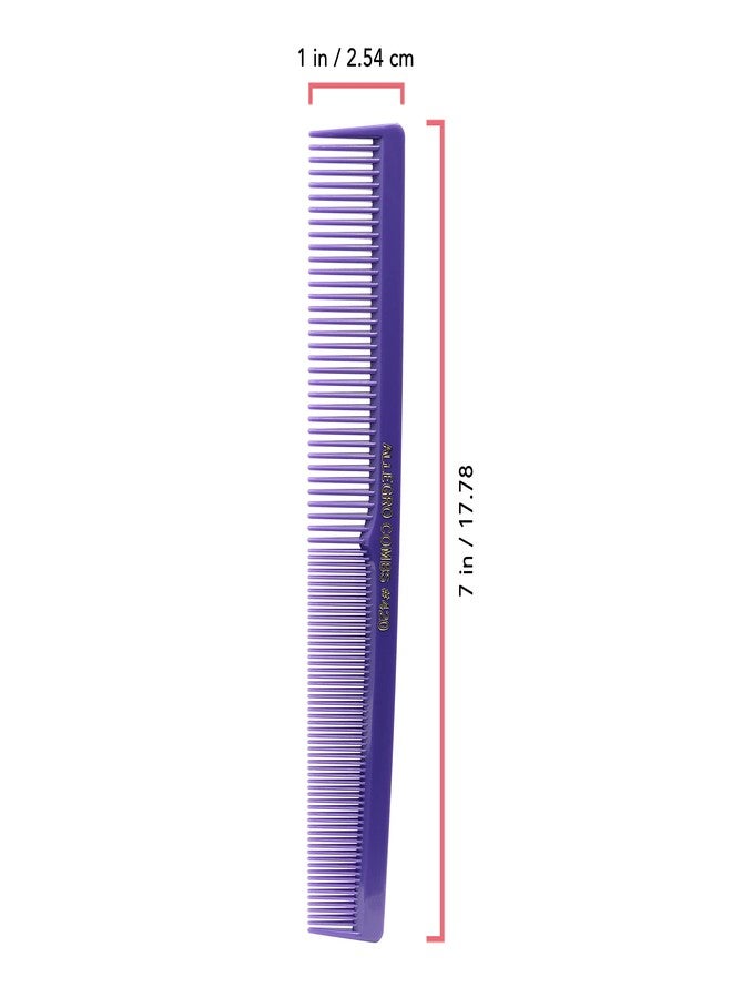 Allegro Combs 420 Hair Stylist Barbers Cutting Combs Beard Comb Mustache Mens Women Toddler Boys Braiding Hair Parting USA 3 Pc. (Purple) - Image 2