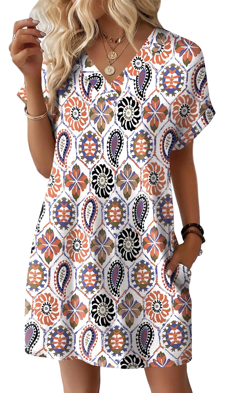 WIHOLL Dresses for Women 2026 Elegant Classy Summer Wedding Guest Dress Beach Vacation Clothes Sundresses Short Sleeve Casual Dresses Travel Resort Wear Graduation Country Concert Date Outfits M - Image 2
