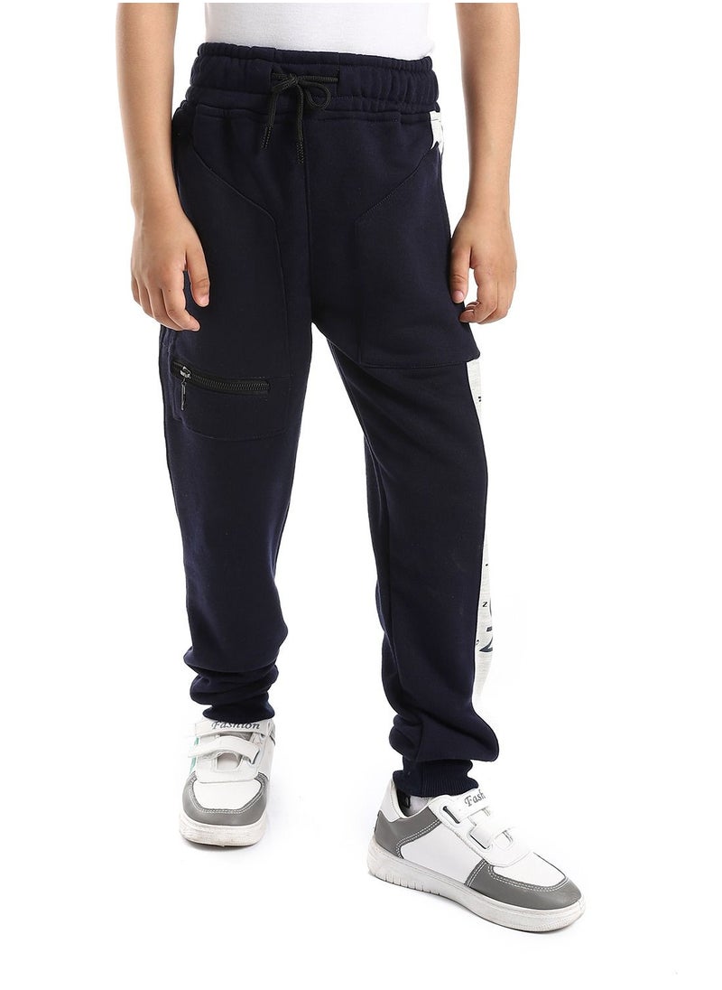 Caesar Boys Elastic Waist Sweatpants With PrintedTape And Front Pocket  - Image 1