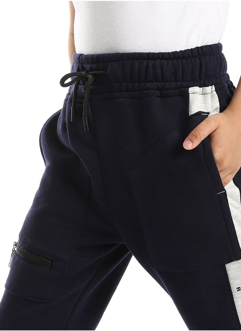 Caesar Boys Elastic Waist Sweatpants With PrintedTape And Front Pocket  - Image 4