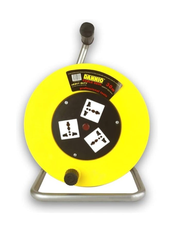 Dannio Power Extension Cable Reel 30M 2.5mm with 3 sockets (Black) - Image 1