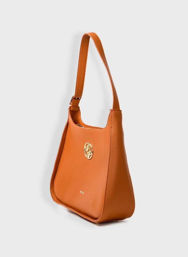 AMICA Chiara Classic Hobo Handbag for Women - Tan