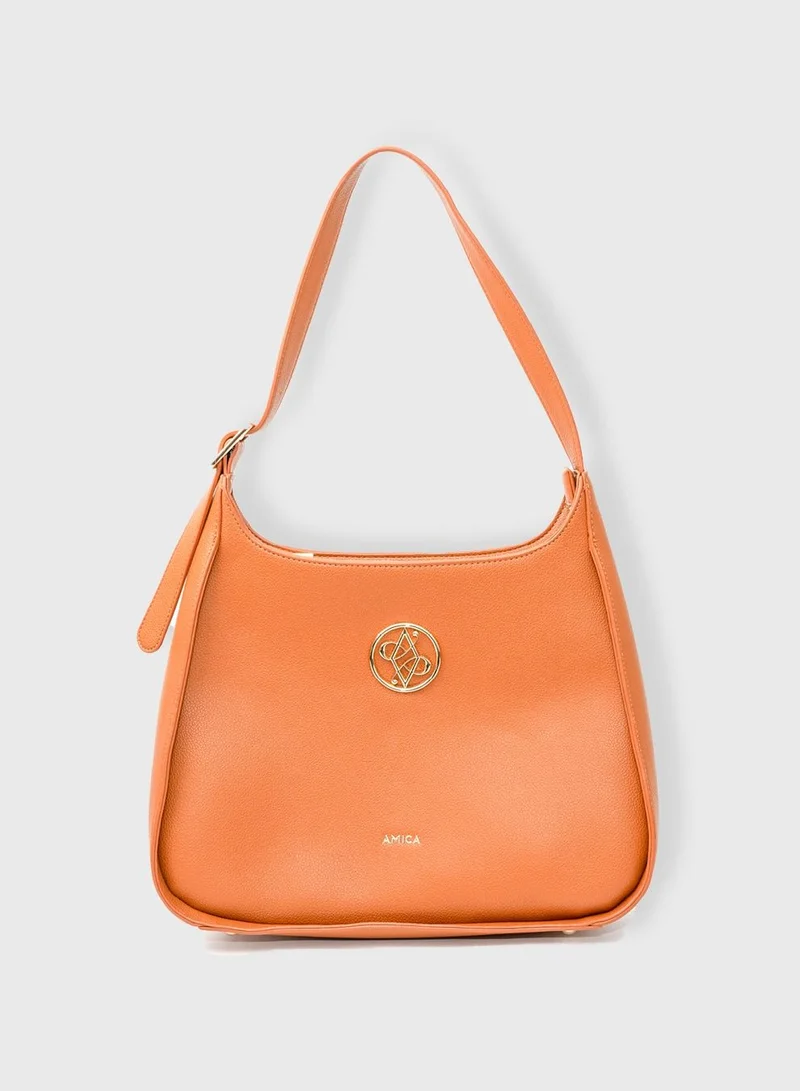 AMICA Chiara Classic Hobo Handbag for Women - Tan