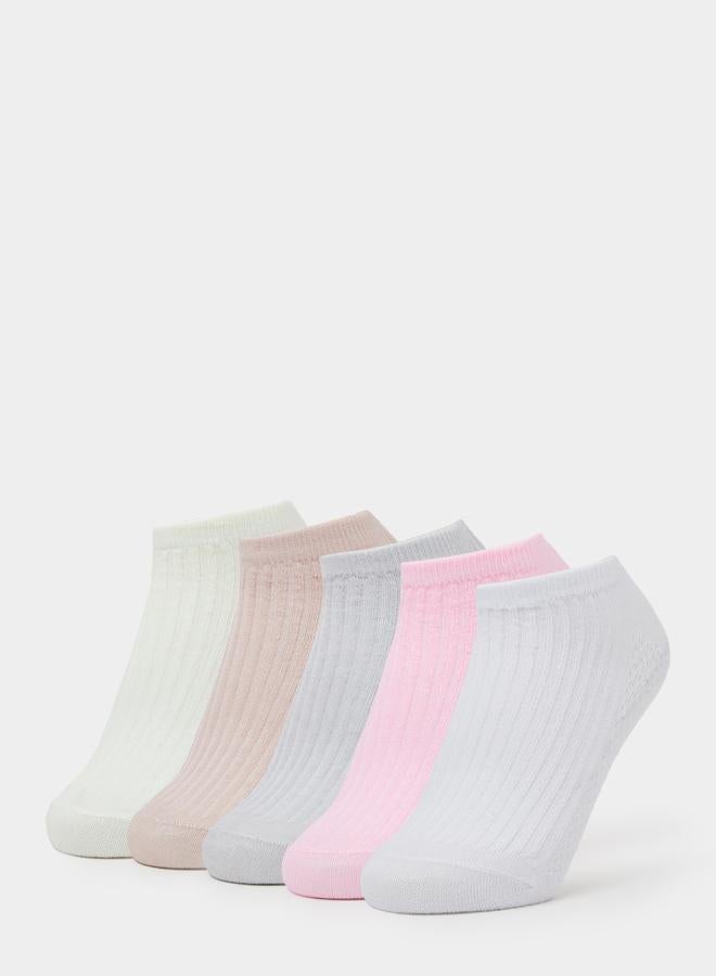 Styli Pack of 5 - Multi-Color Solid Ankle Socks - Image 1