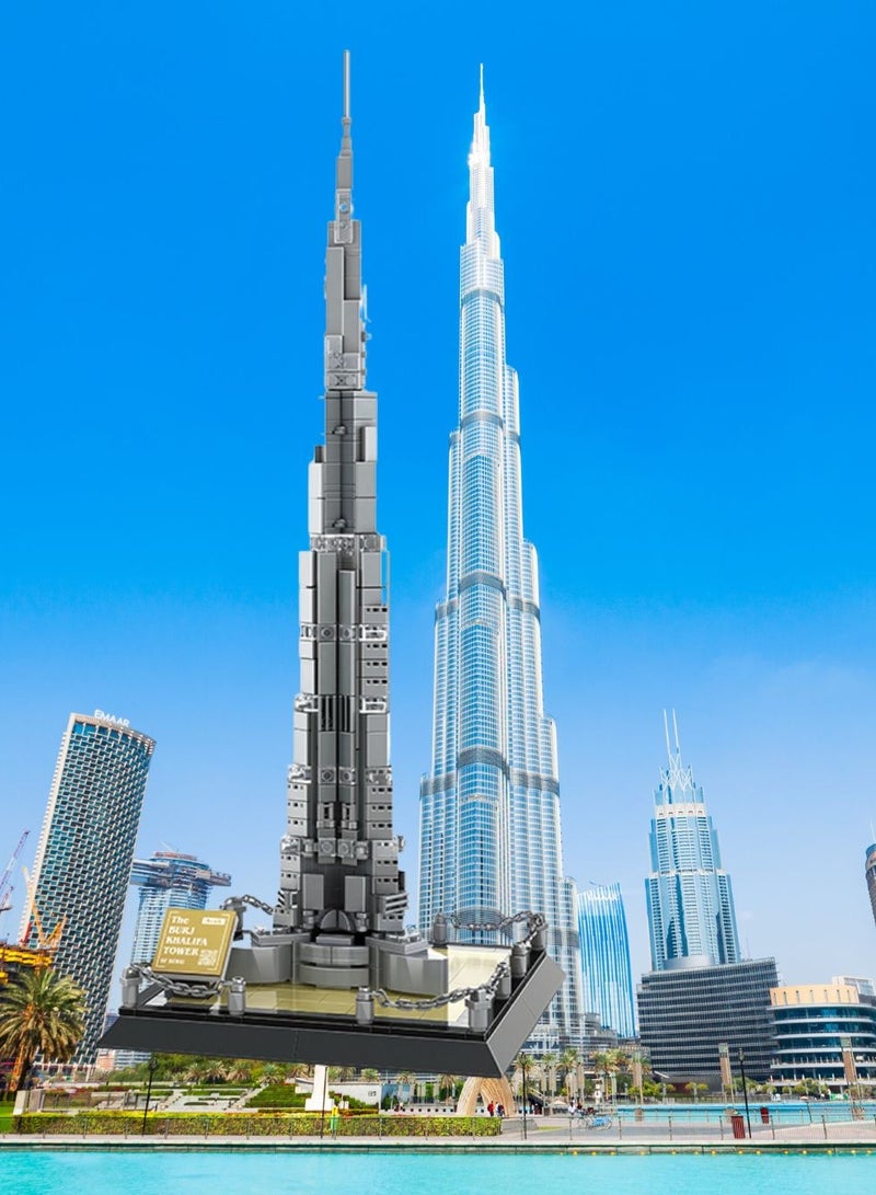 wange Burj Khalifa Architecture Blocks (555pcs) | Dubai Landmark Model Kit | ASTM & CPC Certified | STEM Educational Toy | 43.5cm Tall - Image 2