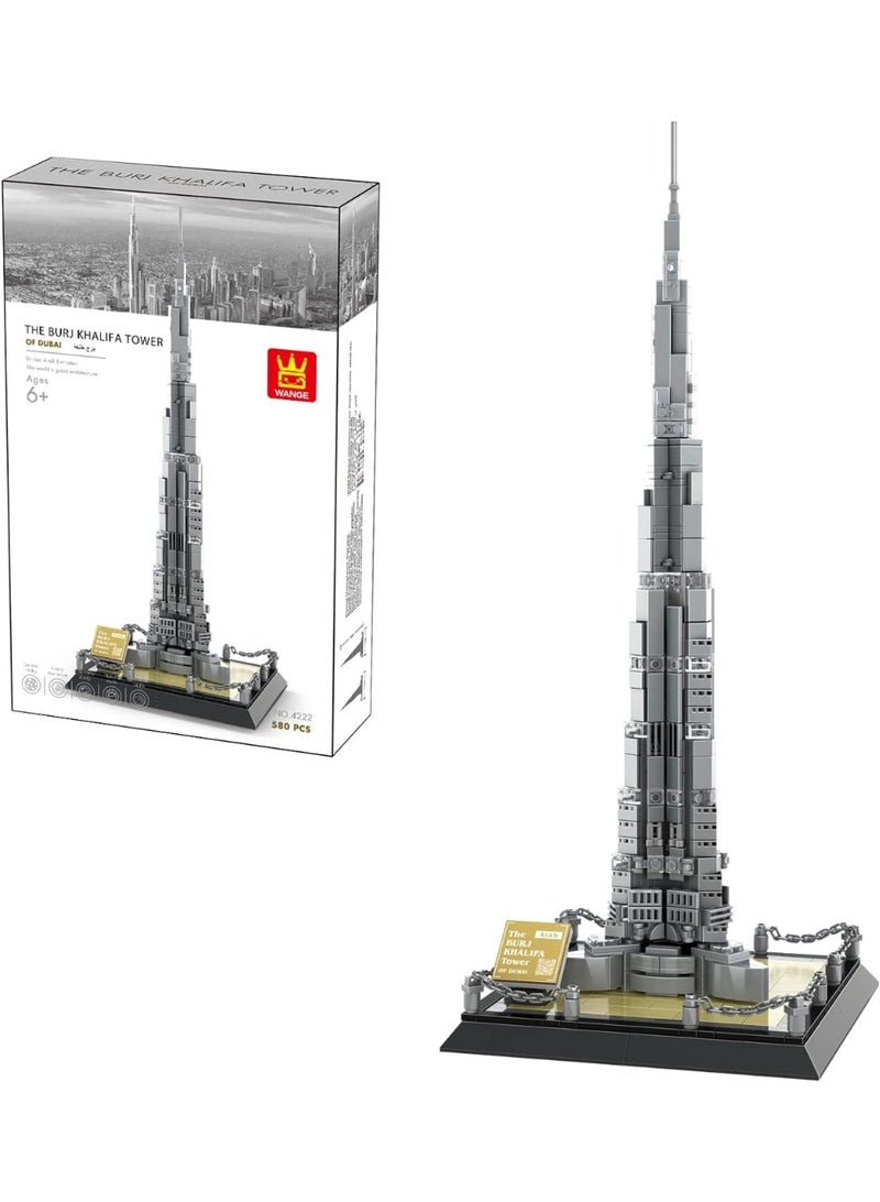 wange Burj Khalifa Architecture Blocks (555pcs) | Dubai Landmark Model Kit | ASTM & CPC Certified | STEM Educational Toy | 43.5cm Tall - Image 4