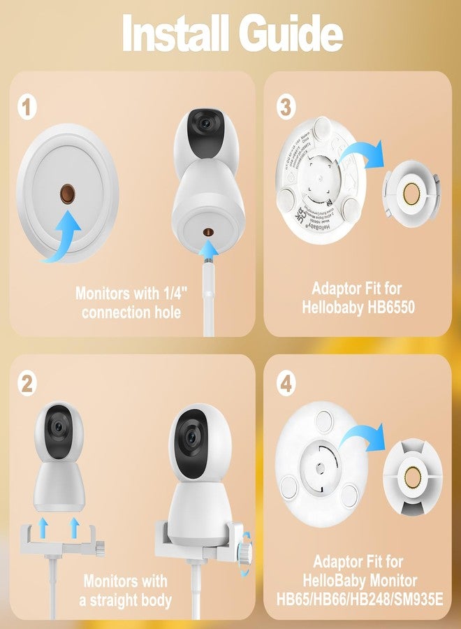 Vebiso Universal Baby Monitor Mount 2026 Upgraded - Adjustable Gooseneck Flex Stand for Crib - Secure Clip Clamp Holder Compatible with HelloBaby HB6550/HB65/HB66, Nanit Pro, VTech & Most Baby Monitors - Image 5