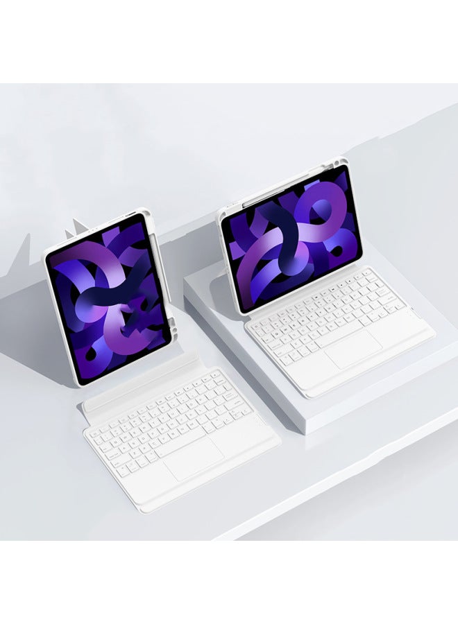 IPad Keyboard Protective Cover Integrated Pro11 Tablet Air4/5 Bluetooth Magic Control Keyboard Magnetic Detachable Wireless-Color:iPad Magnetic Split Magic Control Keyboard Protective Cover Backlit Edition Classic White-Product Type:Mini6/mini7( 8.3inch )  - Image 1