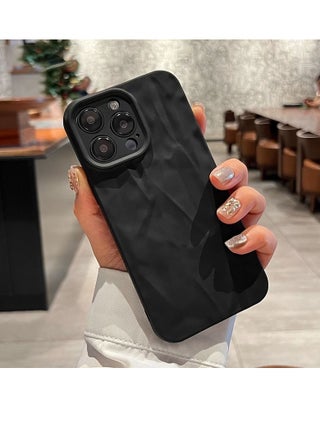 Matte Black Marble Case for iPhone 16 Pro Max