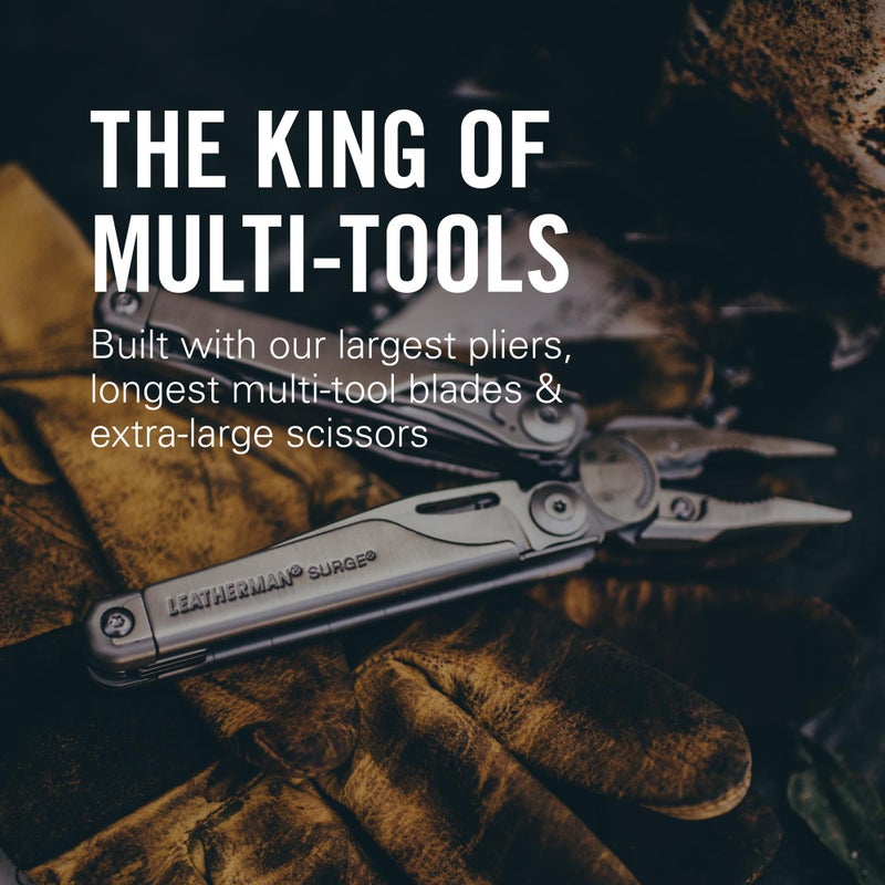 LEATHERMAN LEATHERMAN, Surge, 21-in-1 Heavy-Duty Multi-tool for Work, Home, Garden, DIY & Auto, Stainless Steel with Premium Nylon Sheath  - Image 2