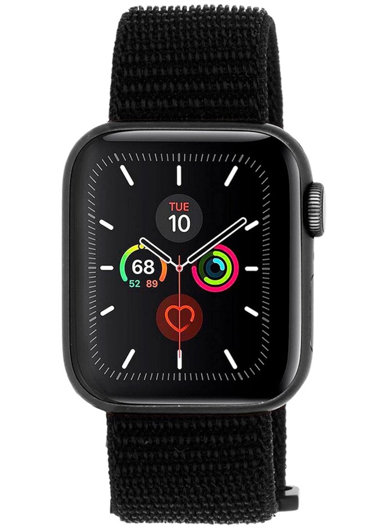 Watch Nylon Band 42mm/44mm/45mm Compatible with Apple Watch Series 8/7/SE/6/5/4/3/2/1 Black - Image 3