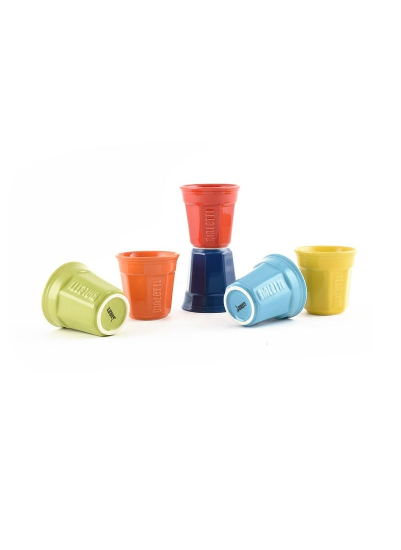 BIALeTTI - Espresso Ceramic Cup Multi Colour 6 Pieces S - Image 1