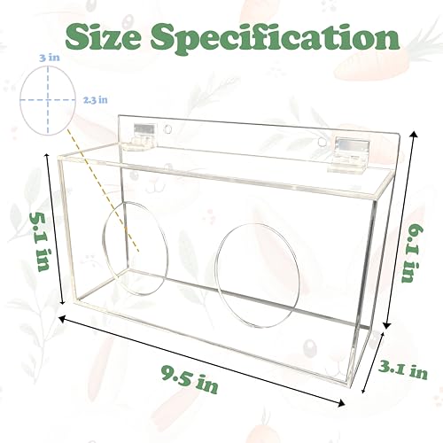 Xymoso Acrylic Rabbit Hay Feeder with Lid,Guinea Pig Hay Rack Holder Chinchilla Cage Accessories for Rabbits Guinea Pigs Bunny - Image 3