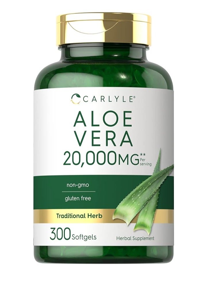 Carlyle Aloe Vera Softgel Capsules 20,000mg 300 Count