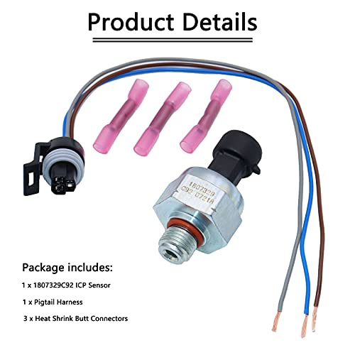 KEJSTED 7.3 ICP Injection Control Pressure Sensor & Pigtail Kit Compatible with Ford Powerstroke 7.3L Diesel ICP102 1807329C92 F6TZ-9F838-A F4TZ9F838A F6TZ9F838A CM5227 112841 - Image 5