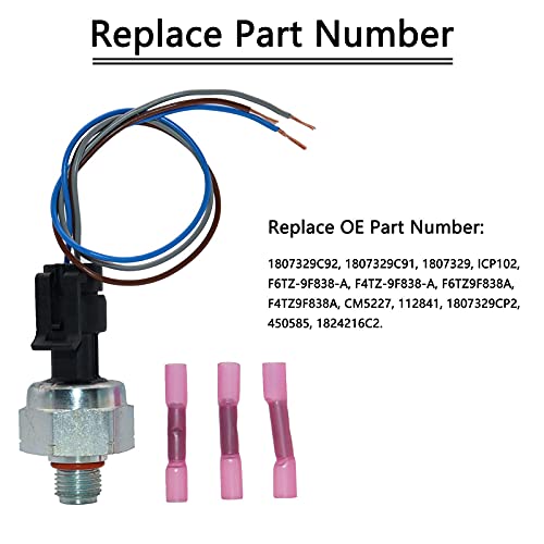 KEJSTED 7.3 ICP Injection Control Pressure Sensor & Pigtail Kit Compatible with Ford Powerstroke 7.3L Diesel ICP102 1807329C92 F6TZ-9F838-A F4TZ9F838A F6TZ9F838A CM5227 112841 - Image 3
