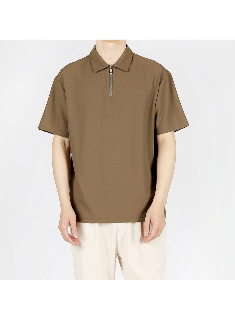 Loquat Squality Trendy Minimalist Loose Collar Men's POLO With Lapel - Image 1