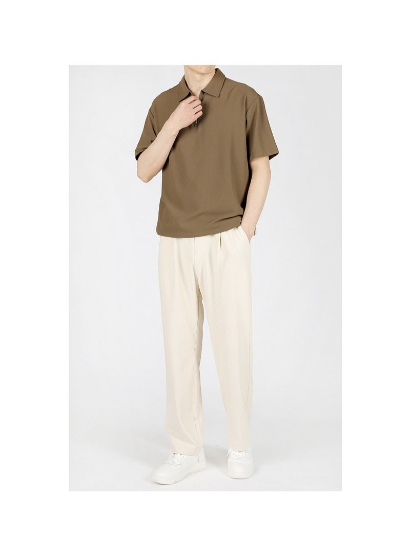 Loquat Squality Trendy Minimalist Loose Collar Men's POLO With Lapel - Image 2