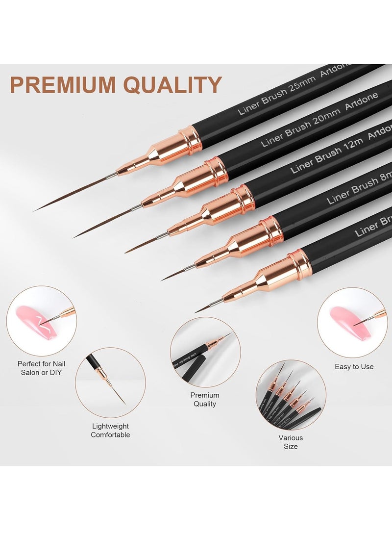 general Metallic Nail Art Pens, Liner Brushes Set - Image 3